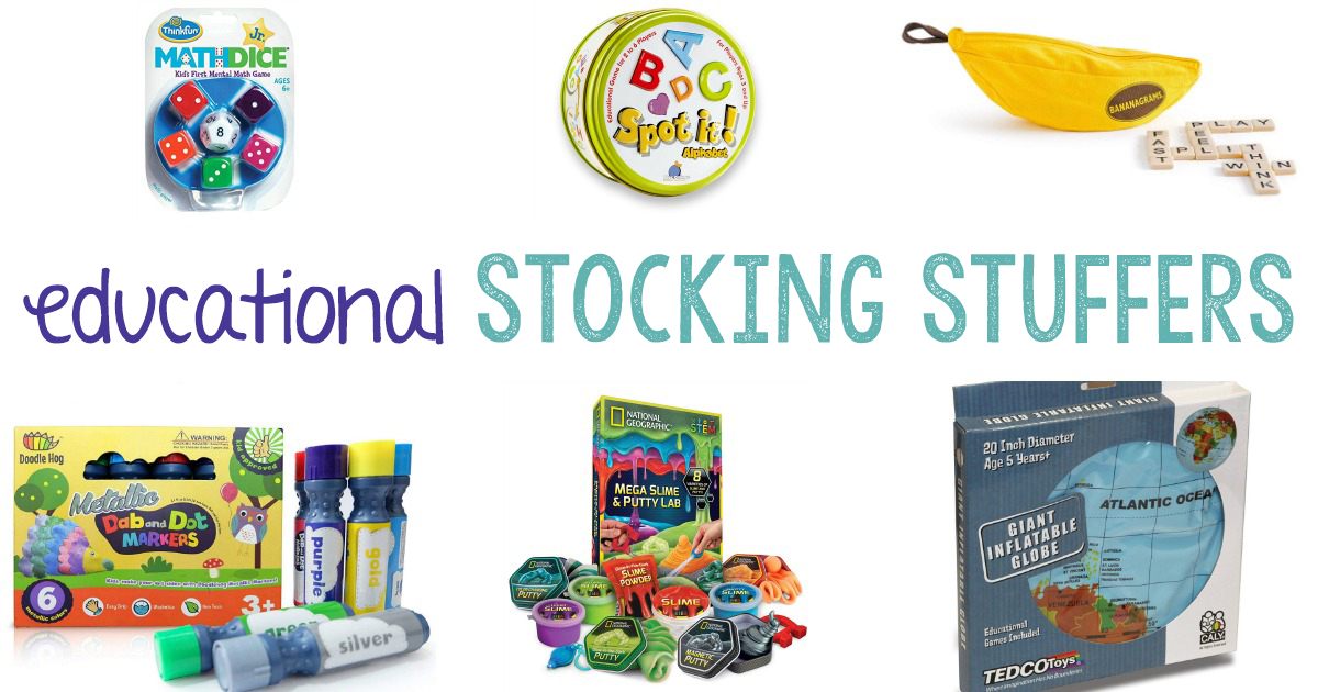 25+ Educational Stocking Stuffers for Kids, Best Stocking Stuffers, Stocking Stuffers for Kids, You'll find educational card games, art supplies, alphabet toys, slime and science experiments and so much more. The stocking stuffers you’ll find here are gift ideas that kids love to use and parents love to give. 