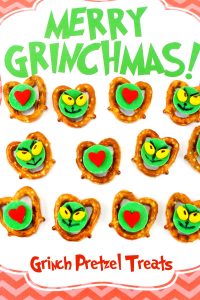 Grinch Christmas Treats - Grinch Pretzels - Natural Beach Living