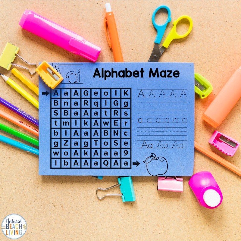 Alphabet Mazes Worksheets - Natural Beach Living