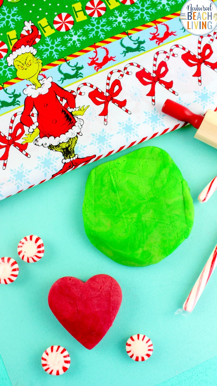 Grinch Playdough, How to make Playdough, Get ready for holiday fun with these Grinch Activities and Homemade Playdough, This Grinch playdough recipe will keep the kids busy for hours, and if your kids enjoy playdough like mine, you can extend this recipe into a month of sensory activities. 