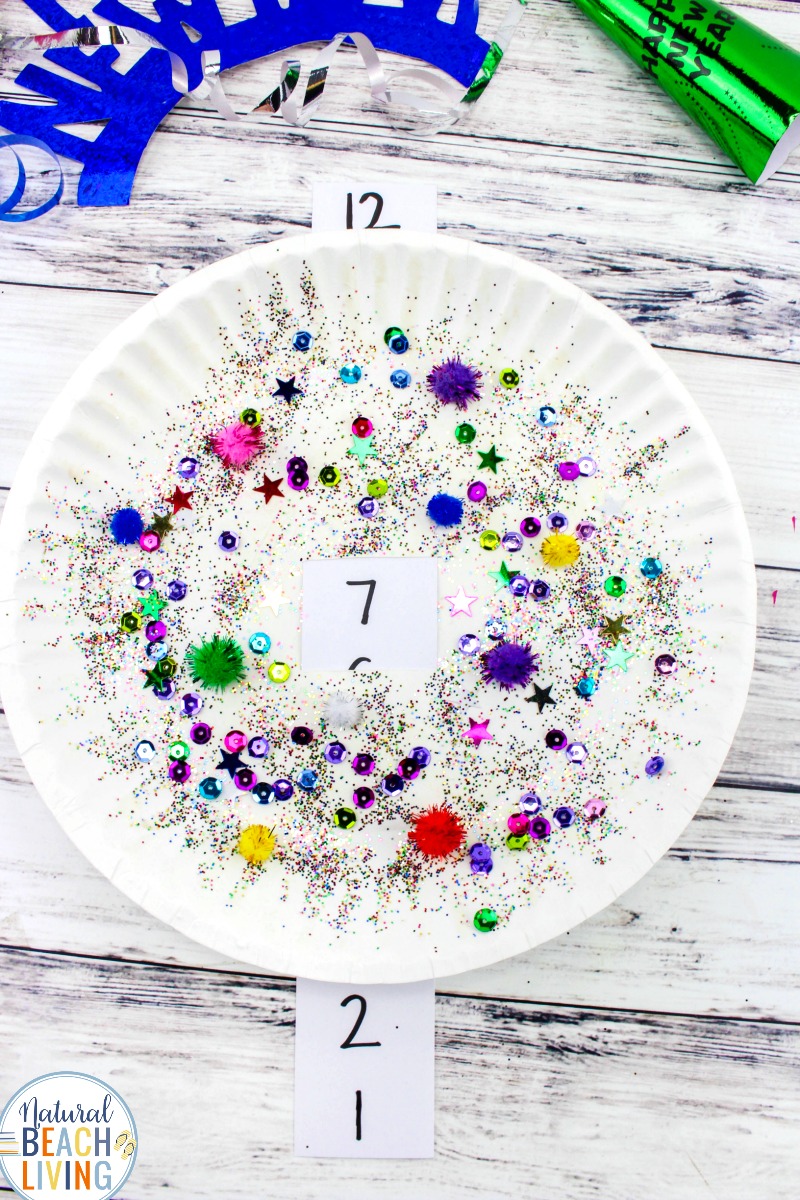 New Year’s Eve Countdown Paper Plate Craft for Kids