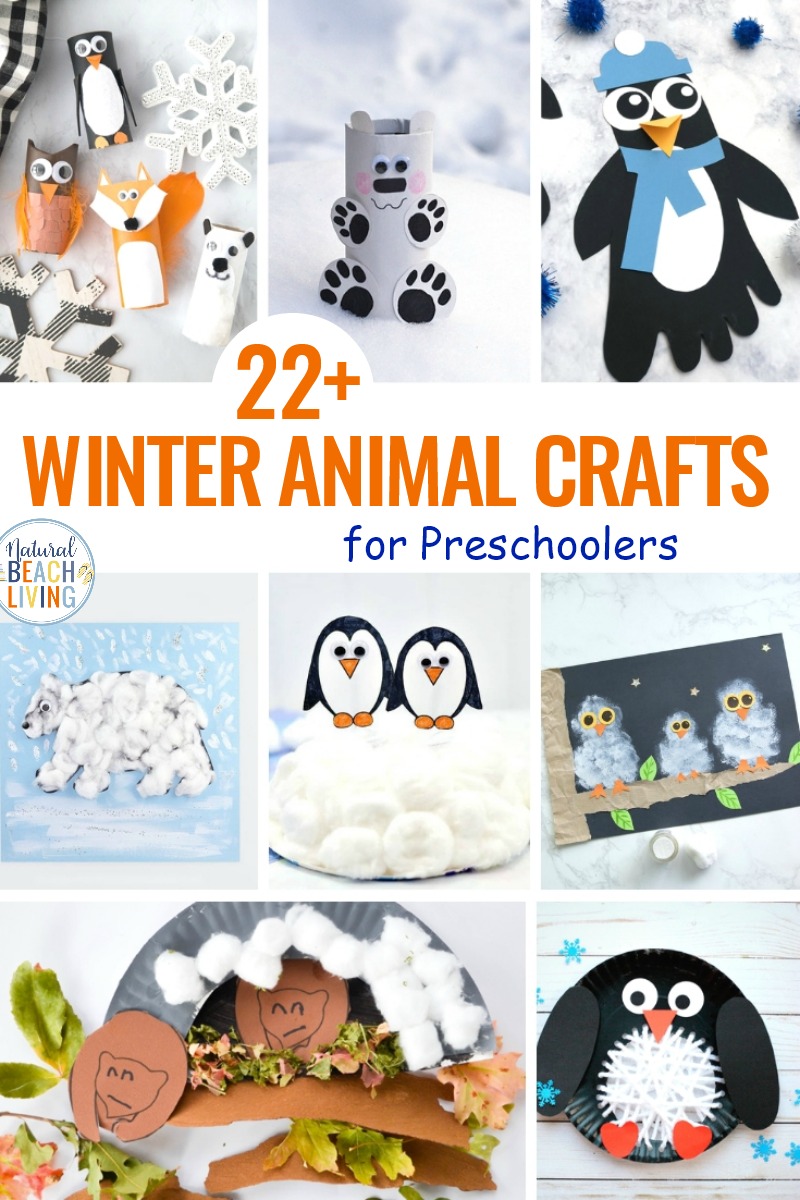 22 Winter Animal Crafts for Preschoolers, Today you will see adorable penguin crafts, polar bear craft and art ideas, arctic animal crafts, handprint crafts and more. Adding Easy Winter Animal Crafts to your winter preschool themes is a perfect idea. Arctic Crafts and activities for your Winter Themes for Preschool