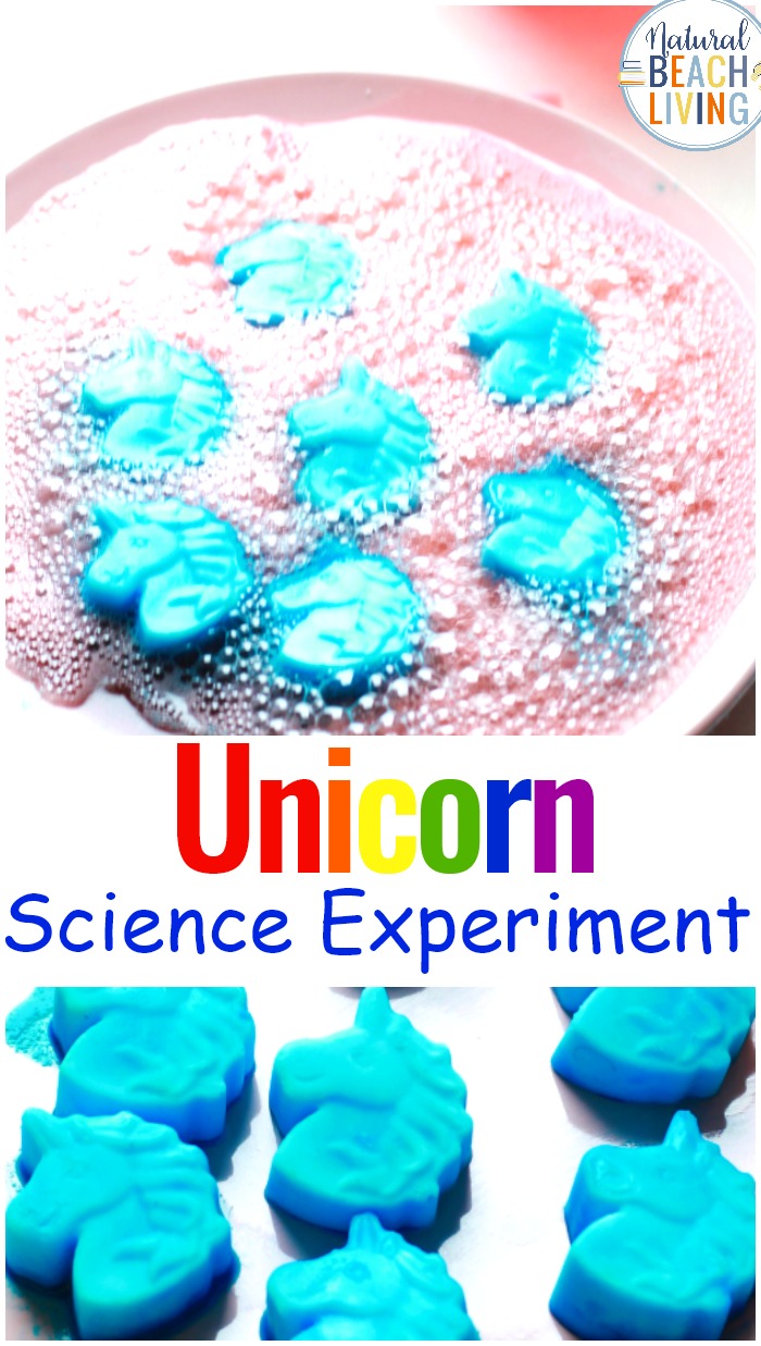 A Fun Unicorn Science Activity kids of all ages will enjoy. Add this to your Unicorn Activities it's an Easy Science Experiment for toddlers and preschoolers. A fizzy Science idea, This Baking Soda and Vinegar Science Activity is perfect for science experiments or sensory play explorations, Unicorn Science Activities, vinegar and baking soda reaction and the best Unicorn Party Ideas for kids