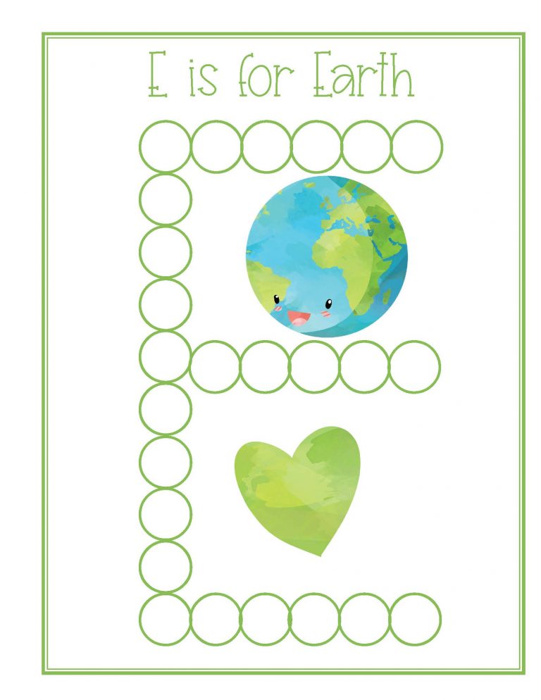 Earth Day Printable For Preschoolers