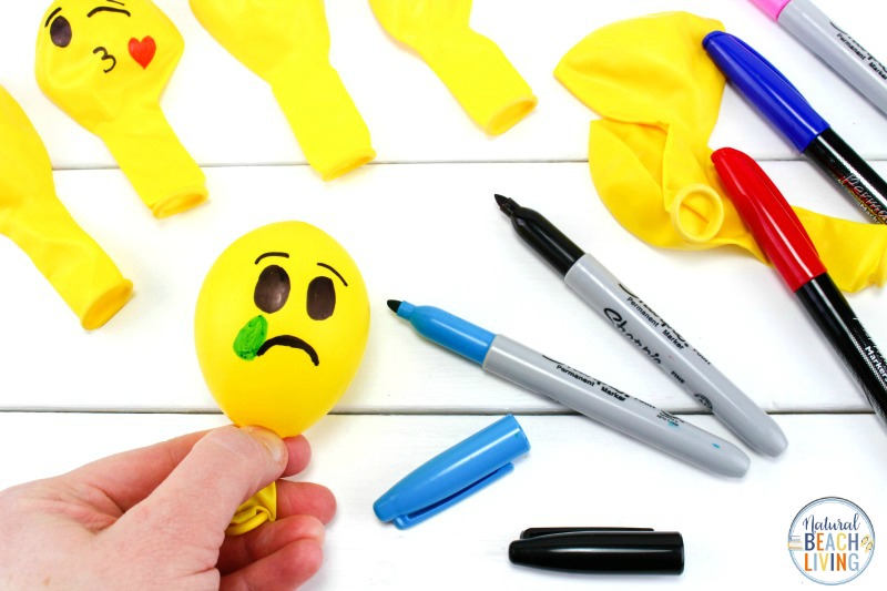 DIY Emoji stress balls are adorable squishy balls perfect for adults and children. Homemade Stress Balls stretch, squeeze, and they are fun to use. Plus, they are great stress relievers too. Check out The Best DIY Stress Balls and How to Make a Stress Ball Here! Emotions activities and Feelings Activities for Kids, Stress Balls for Kids