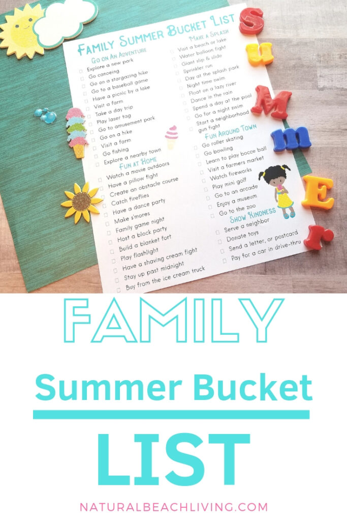 Limit screen time and keep the kids active this summer with this fantastic Summer Bucket List Printable. A Summer Bucket List for Kids, These Family summer bucket list ideas are full of fun with summer activities, water play ideas, hands-on activities for kids, family adventures, and so much more.