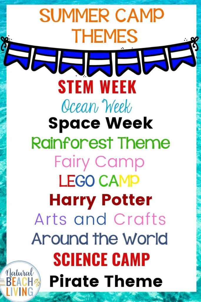 These 30+ Summer Camp Themes and Descriptions will give you fun activities and ideas to fill your days with exciting Summer Themes. Summer Camp Theme Ideas for Preschoolers and youth camp, This page is full of great summer themes to explore nature, arts and crafts, Science, STEM, ocean activities, kindness and so much more. 