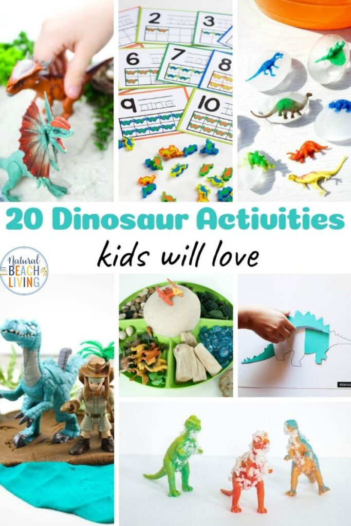 These Dinosaur Activities are perfect for a Dinosaur Preschool Theme and imaginative play with a wide variety of Dinosaur Activities for Preschoolers your children will have a ball! 25+ Dinosaur Preschool Activities for sensory activities, preschool science, Dinosaur Lesson Plans and more. 