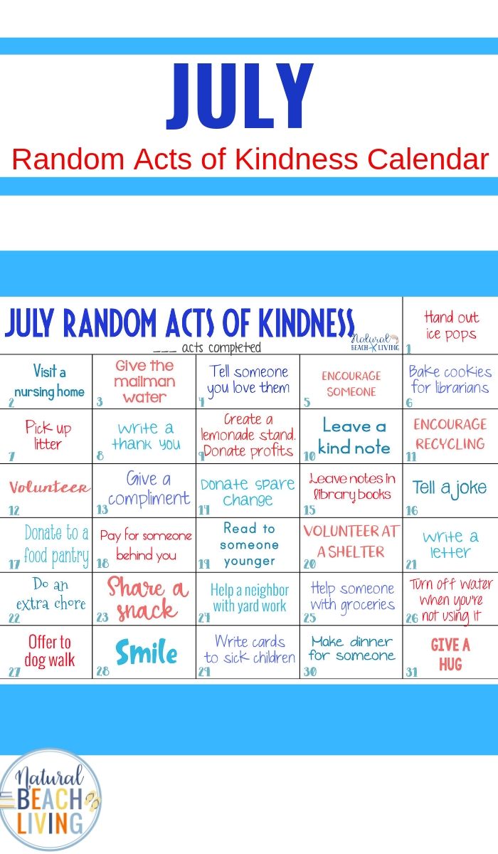 July Random Acts of Kindness Ideas