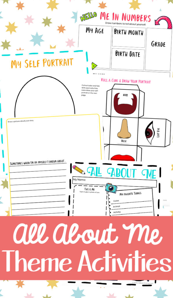 Kids Love Learning with fun Themes and these All About Me Theme Printables and Activities include preschool lesson plans, All About Me activities, and hands-on activities that are perfect for preschool, kindergarten, first grade, and early elementary learners.