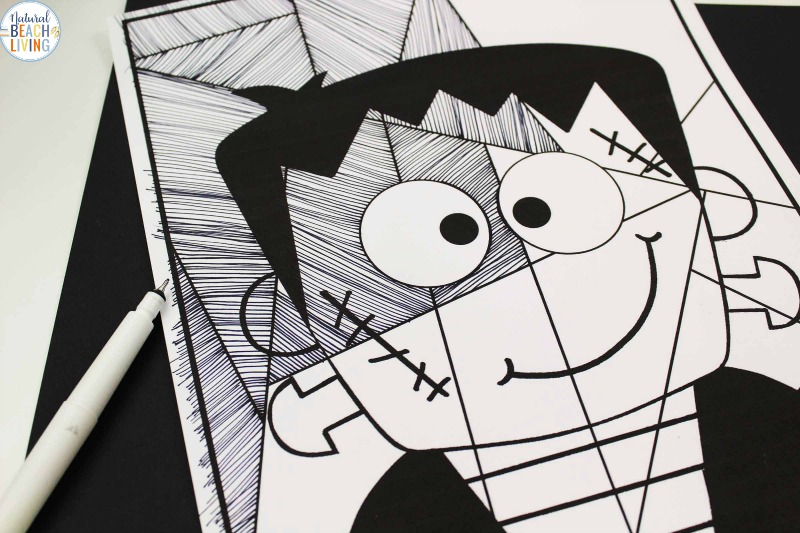You're going to love this simple Frankenstein Art for Kids. It's such a FUN way to be creative and using the FREE FRANKENSTEIN TEMPLATE makes it easy for Halloween Art for Preschool and Kindergarten children. Add this to a 30 Day Art Challenge in October or make it to display for Halloween. 