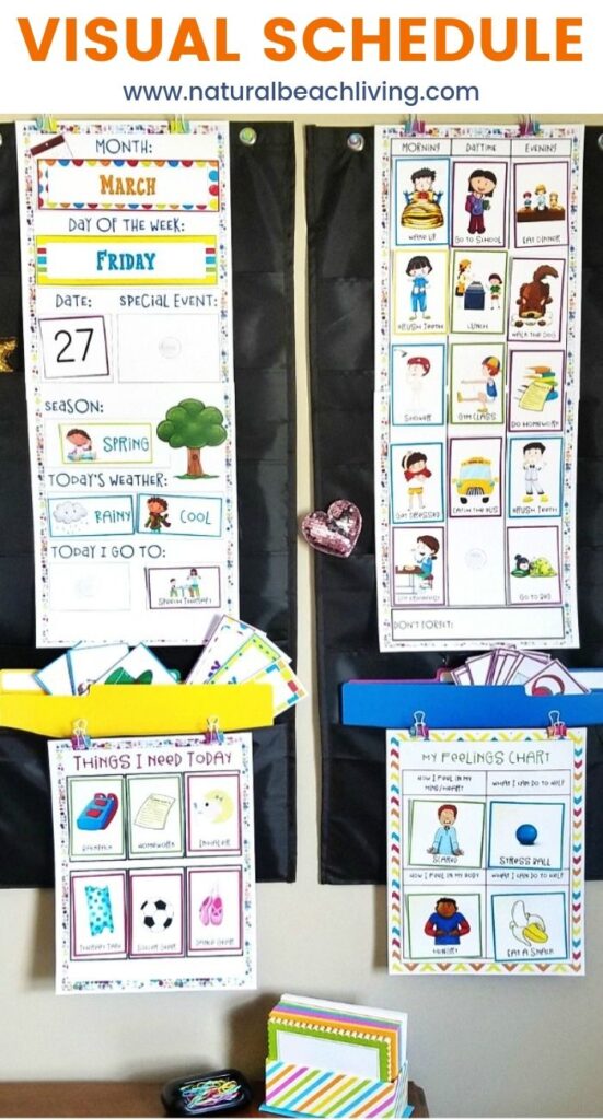 When planning your preschool lessons it is important to plan your Preschool Daily Schedule Ideas around your busy preschoolers needs. Routines help children feel safe because they know what is coming next. See tips for Daily Visual Schedules and get your Preschool Daily Schedule Template Printable Here. 