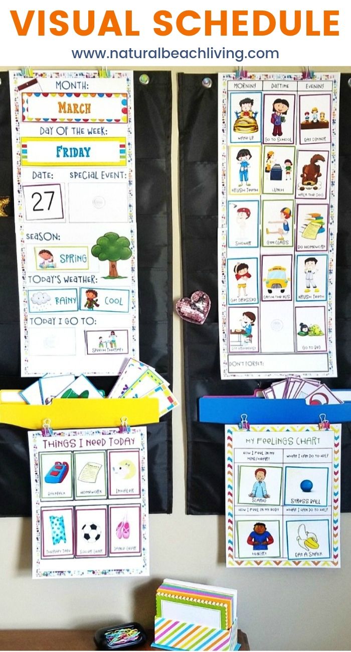 Daily Schedule for Kids - Picture Schedule and Autism Visual Schedule ...