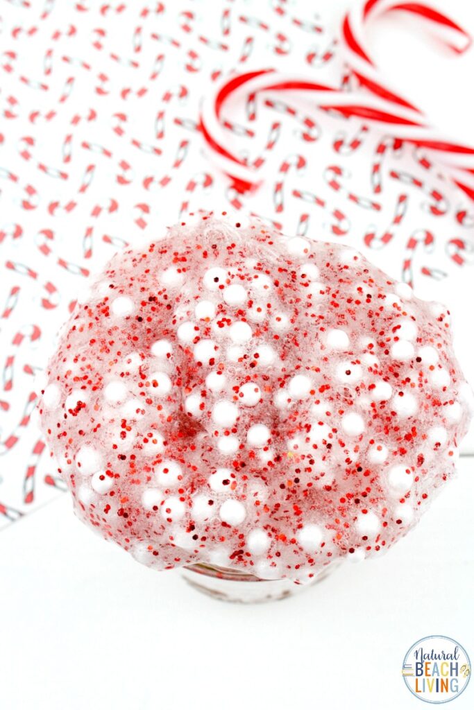 This Floam Candy Cane Slime Recipe is a great way to get excited about the holidays. It's full of fun and crunchy texture that the kids will love! Floam Slime and How to make Crunchy Slime in an easy way with only a few ingredients. This Candy Cane Slime is also the Best Christmas Slime for an Easy Slime Recipe 