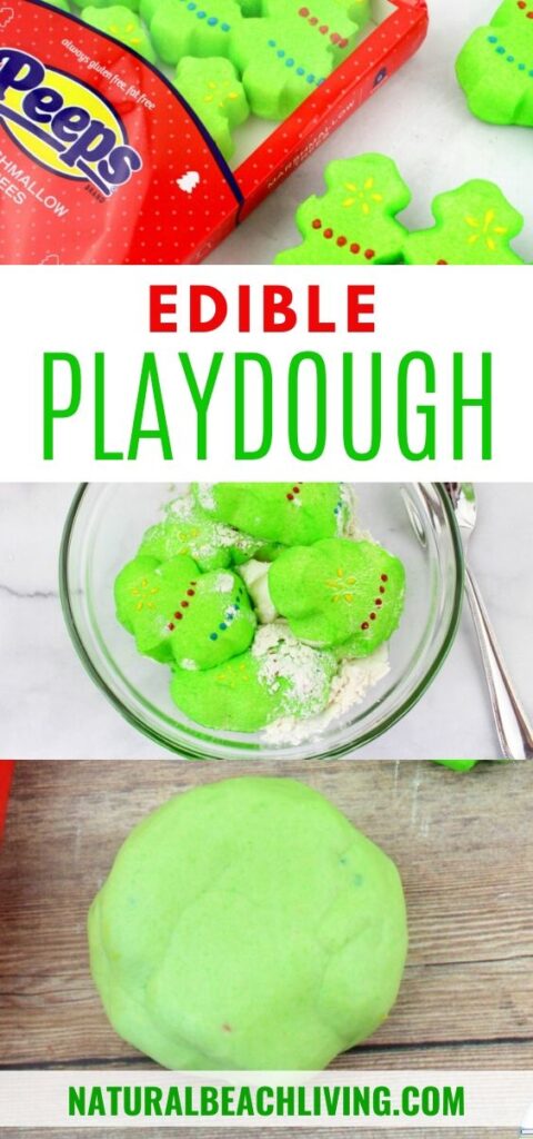 This Christmas Peeps Playdough recipe is fun to make. Plus, it tastes good. This Edible Playdough is perfect for a Christmas Sensory Play for toddlers and preschoolers, Peeps Playdough is easy to make with only 3 ingredients. Have fun with The Best Homemade Playdough Recipes 