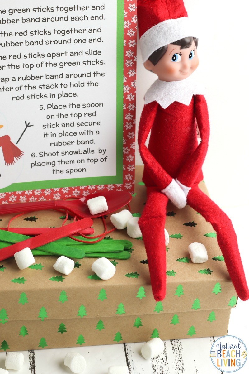 Elf On The Shelf Marshmallow Catapult With Free Stem Printable Natural Beach Living