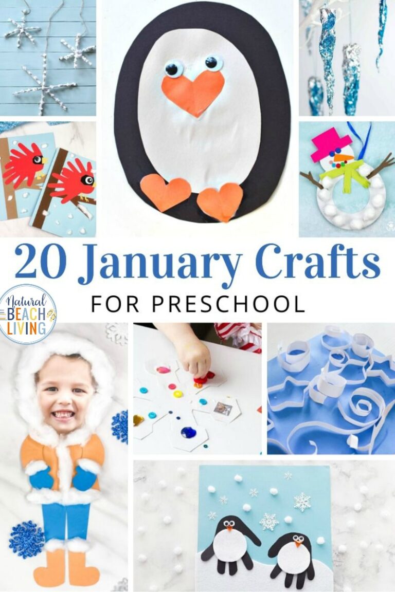 Kids January Printable Calendar Craft 2025