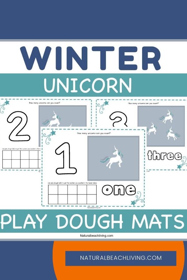 Unicorn Playdough Mats – Free Printable Counting Mats