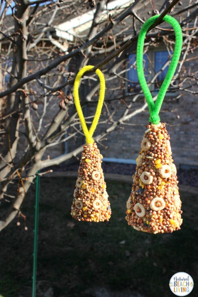 This Ice Cream Cone Bird Feeder is such a simple project. Perfect for Spring, Summer, Earth Day, or any time of the year. Your backyard birds are certain to be happy with these Bird Seed Ornaments! This is a super fun Kid Made Bird Feeder with only a few ingredients. See how to make a bird feeder with over 30 homemade bird feeders