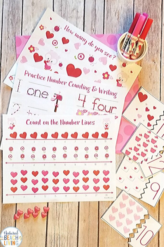 Check out this great Valentine's Day Math for Preschoolers! It's a fun way for children to enjoy a Valentine's Day theme and also learning math skills with hands on activities for preschoolers! Valentine Math for Preschoolers, Here you will find Valentine sensory, science, literacy, fine motor, art and of course Math activities with a Valentine theme.  