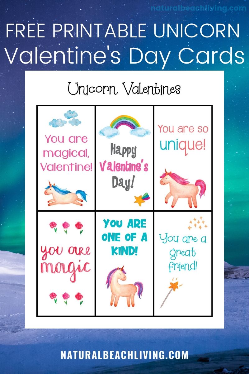 Printable Unicorn Valentines Day Cards