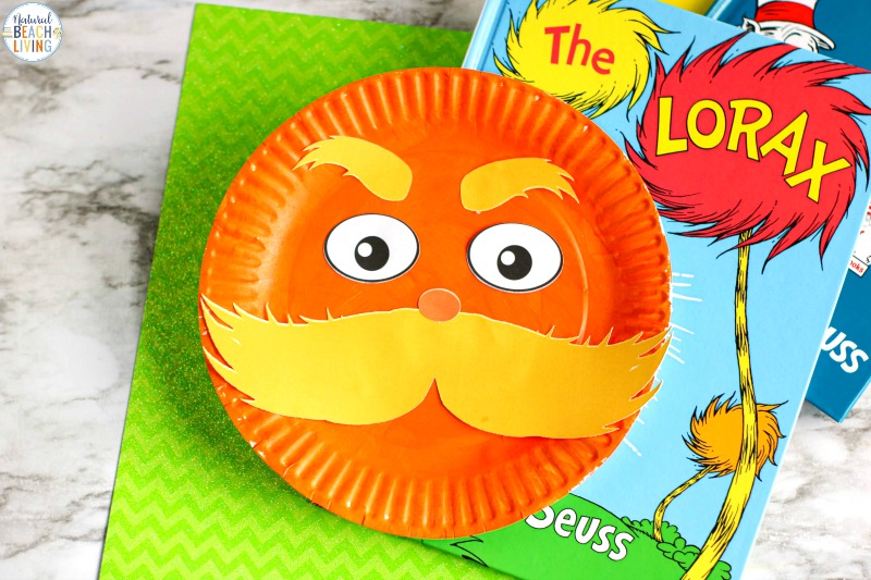 The Lorax Paper Plate Craft and Free Lorax Template are certain to be a big hit in your house! If you're a Dr. Seuss fan, you need this craft! Get ready to celebrate Dr. Seuss' birthday in style with The Lorax Craft. This Paper Plate Craft is not only simple, but it's also really adorable, too.