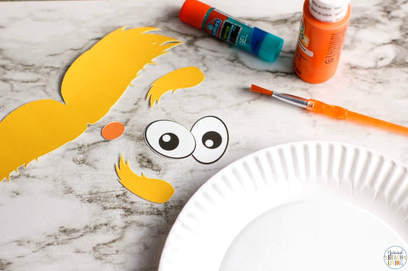 The Lorax Paper Plate Craft and Free Lorax Template are certain to be a big hit in your house! If you're a Dr. Seuss fan, you need this craft! Get ready to celebrate Dr. Seuss' birthday in style with The Lorax Craft. This Paper Plate Craft is not only simple, but it's also really adorable, too.