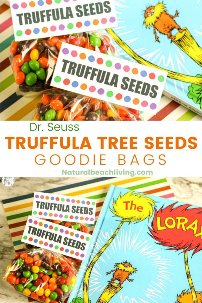 You're going to love The Lorax Goodie Bag Ideas that you find here! Use these Truffula tree seeds printables for Dr. Seuss party bags or Earth Day Activities and the possibilities are endless for gift ideas. 