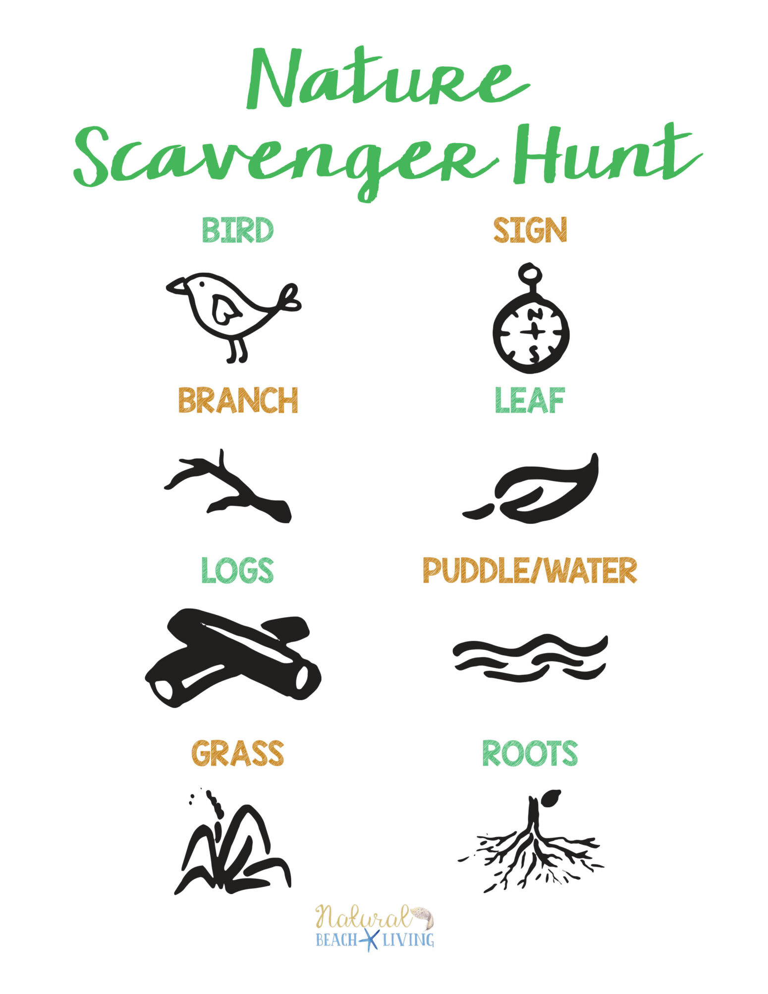 Free Nature Scavenger Hunt for Kids