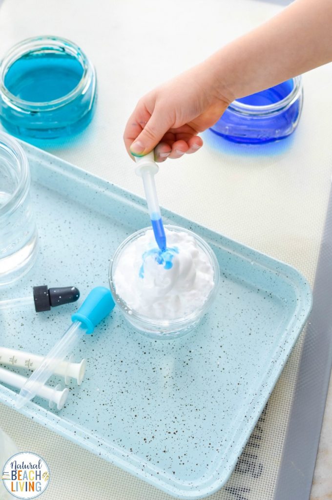 This Rain Cloud in a Jar Experiment is such a simple science experiment and Making a rain cloud in a jar is a fun and easy way to teach children how it rains. Only a few supplies are needed for this weather activity for kids.