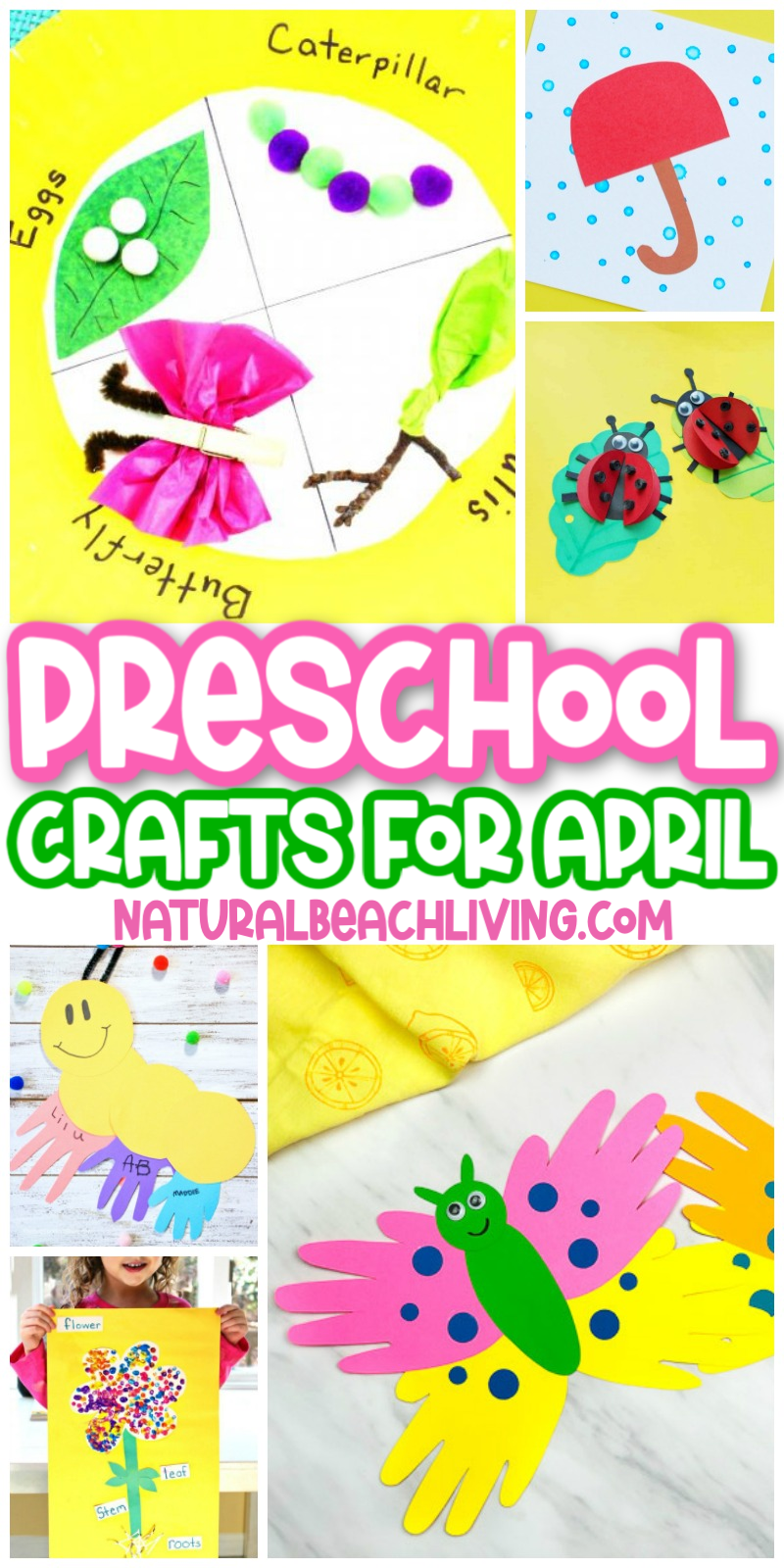 30+ April Preschool Crafts Spring Art and Craft Activities Natural