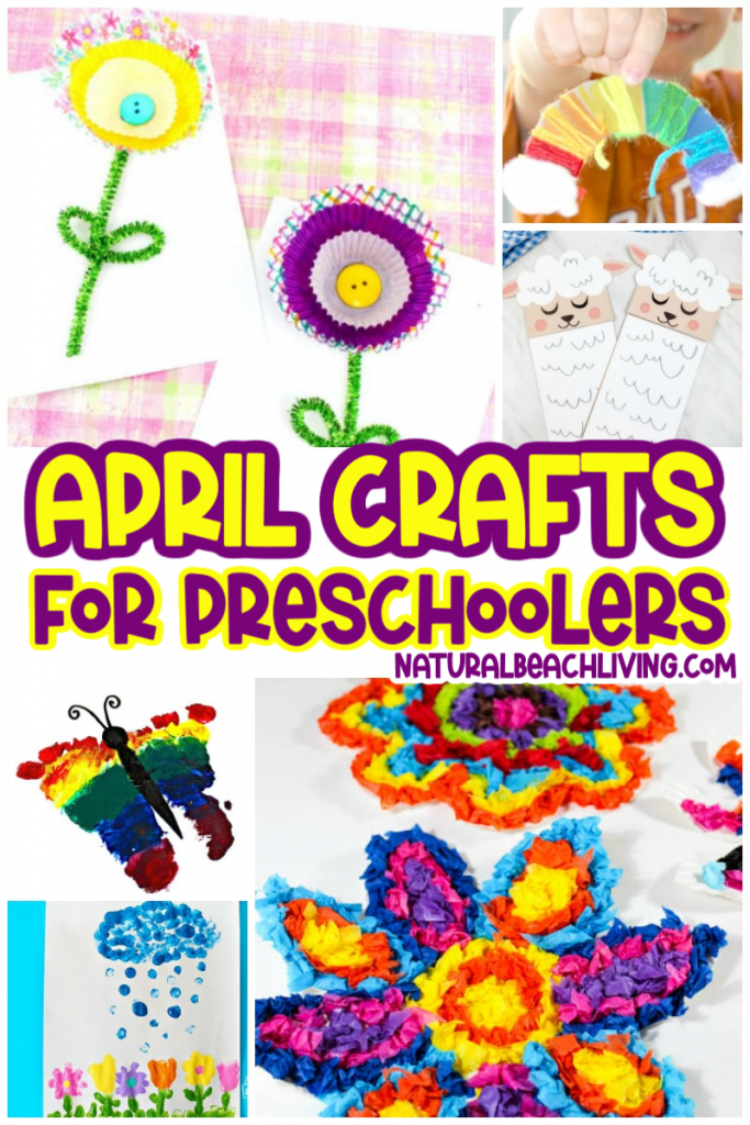 These April Preschool Crafts are the perfect spring activity for a rainy day or as a fun school activity. 35+ Fantastic ideas, from educational crafts like a butterfly life cycle and parts of a flower craft to fun crafts like weather crafts and insect crafts.