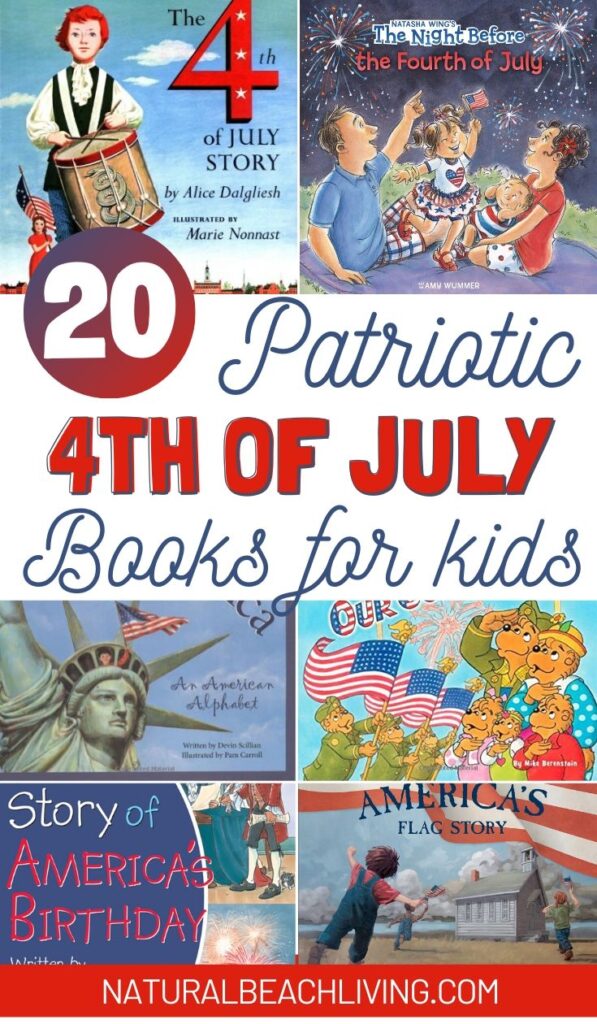 These Patriotic 4th of July Books for Kids are a perfect way to introduce your children to the 4th of July holiday. Independence Day makes a great preschool theme or just enjoy reading Fourth of July Books for Preschoolers for valuable information and enjoyment.