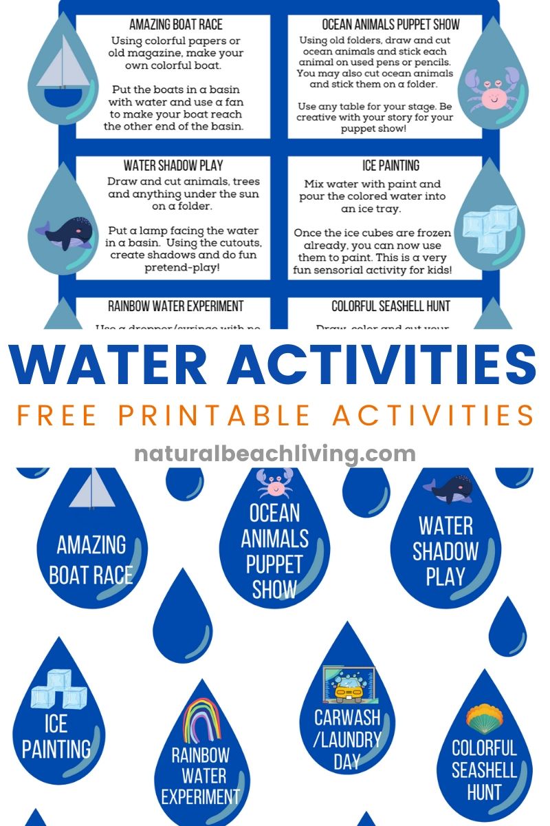 water activities for kids with free water themed printables natural beach living