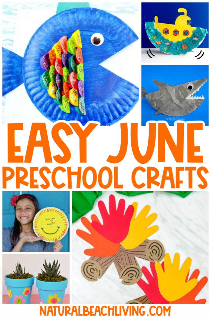 30+ June Preschool Crafts and Activities perfect for the summer. Fun crafts and hands on learning for kids to do in June! Ocean Theme, Art Projects, Fish crafts, an ice cream theme, Under the Sea activities and more summer crafts for preschoolers. 