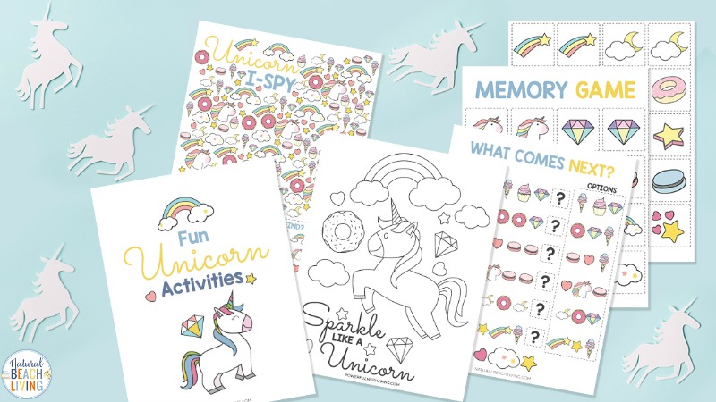 unicorn activities printables for kids natural beach living