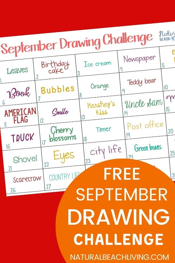 The SEPTEMBER DRAWING CHALLENGE is a great way to use your creative thoughts and talents to draw something new every single day. A free 30 day drawing challenge for fall. This Monthly Drawing Challenge is full of 30 days with 30 topics and ideas to get you drawing daily. Have fun!