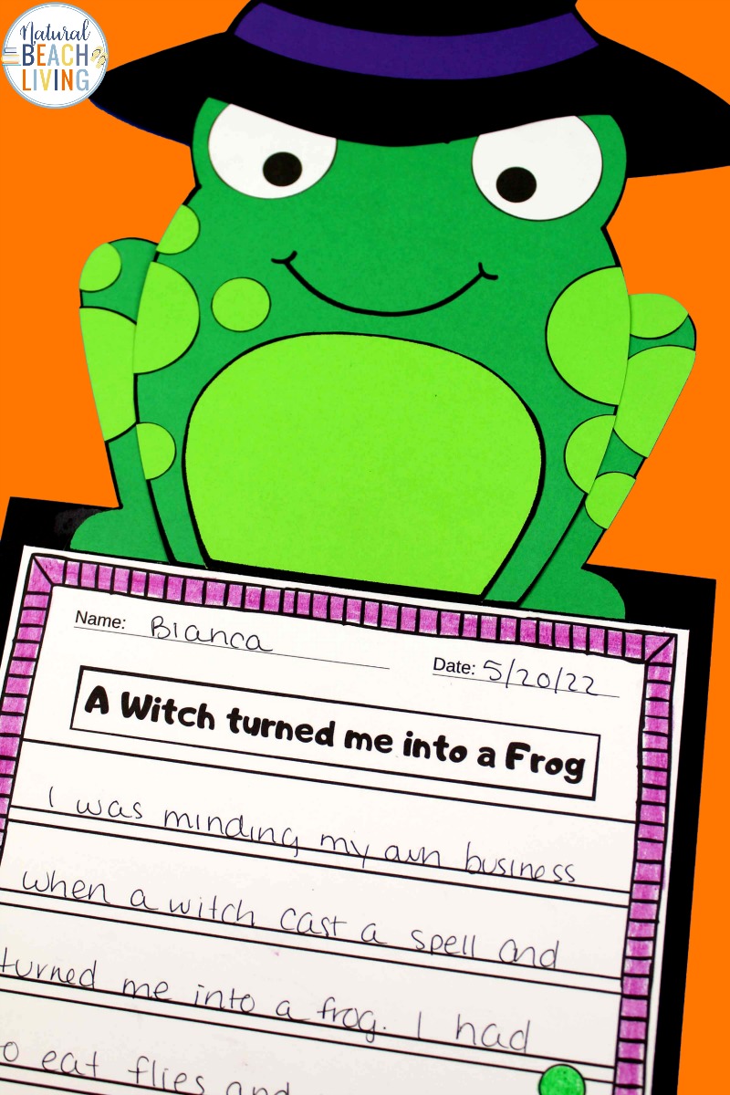 Halloween Frog Craft and Writing Prompt Activity