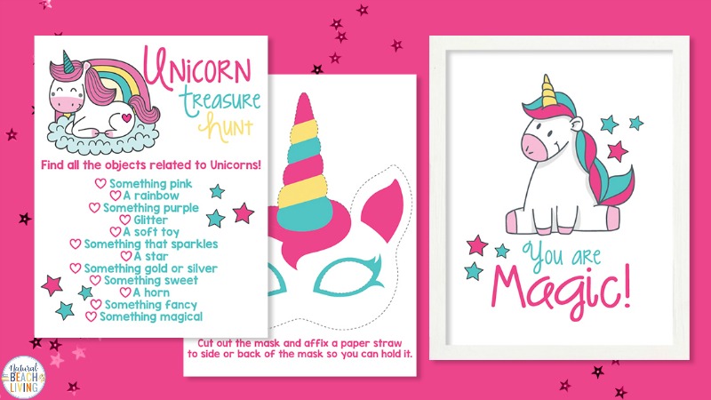 unicorn activities to print for birthday party or at home fun natural beach living