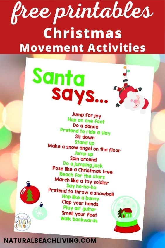 christmas movement activities for kids free printable natural beach living