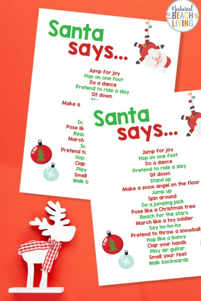 Christmas Movement Activities for kids, These Winter motor movement activities and indoor games require simple supplies to keep your child moving around and entertained all season long. Free Santa Movement Activities for kids and Movement Games with Santa activities for kids 