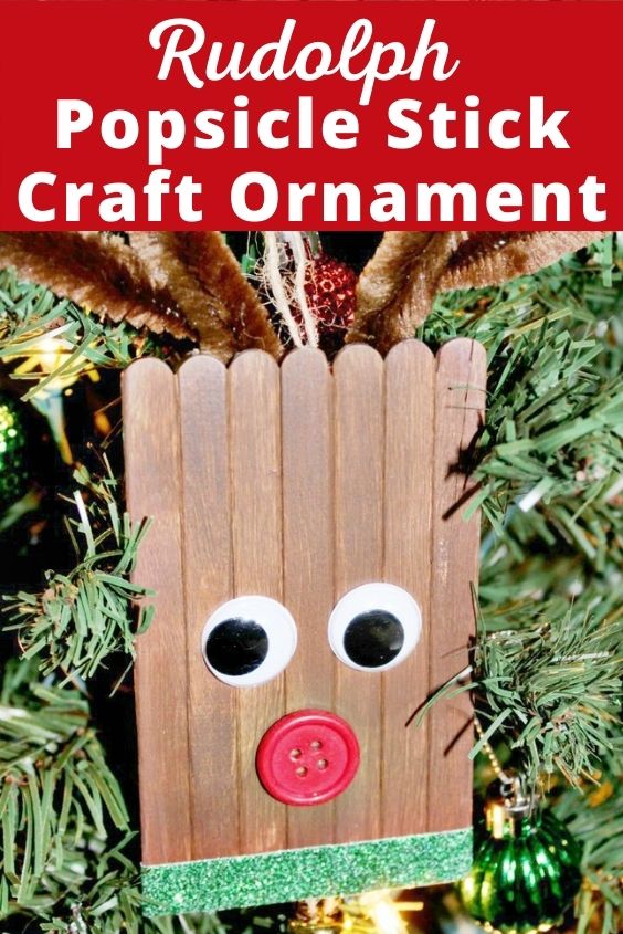 Rudolph Popsicle Stick Craft Ornament for Kids