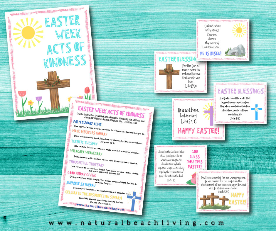 Encourage your kids to participate in Easter Week Acts of Kindness Ideas for friends, family, and people in the community. Use this Kindness Ideas Poster and these great Kindness Activities to teach your children kindness and share Kind Acts this Spring