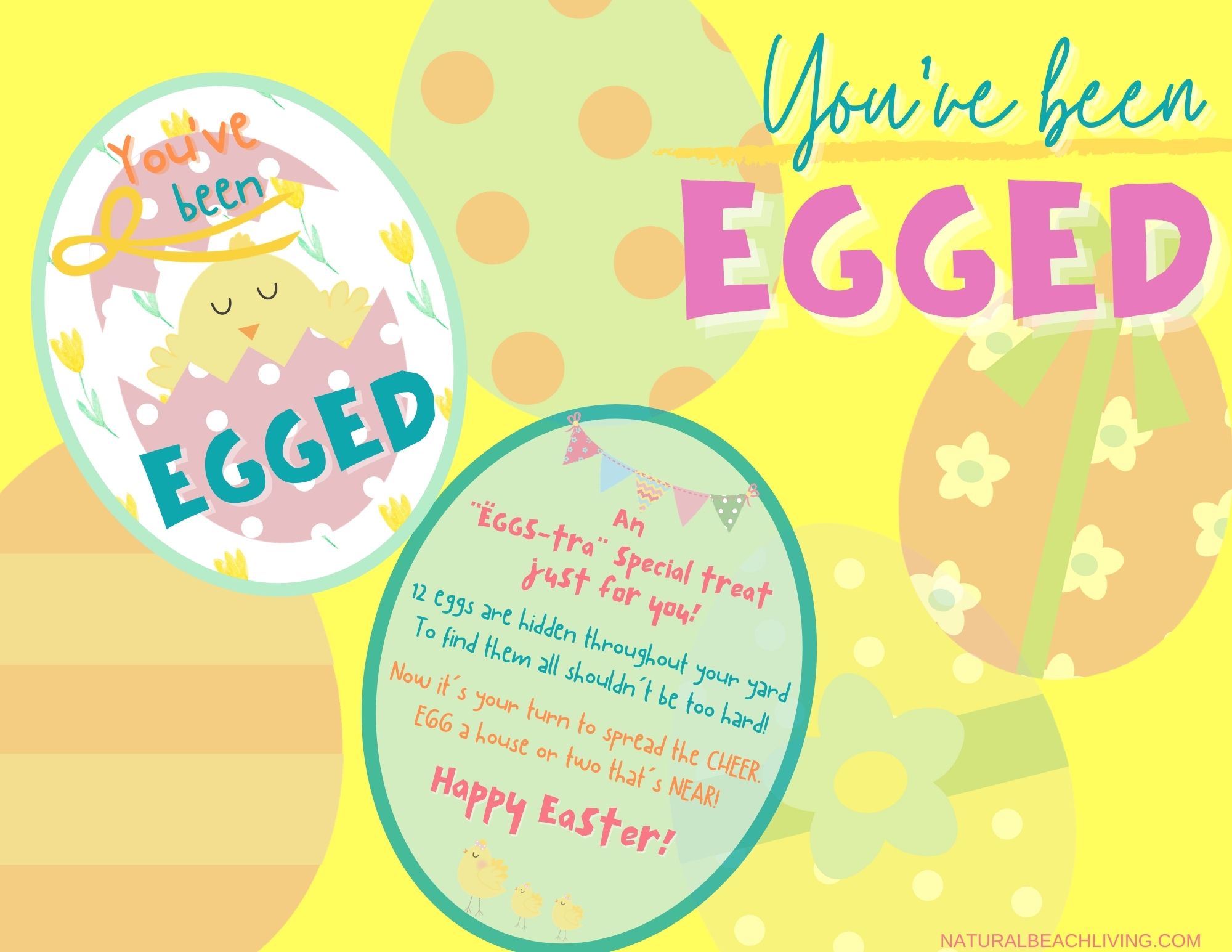 Spread a little extra kindness and cheer to your friends and neighbors this Easter with this great Random Acts of Kindness Activity. Hide Filled Easter Eggs around your neighborhood and use this You've Been Egged Kindness Printable for a fun Easter Surprise. 