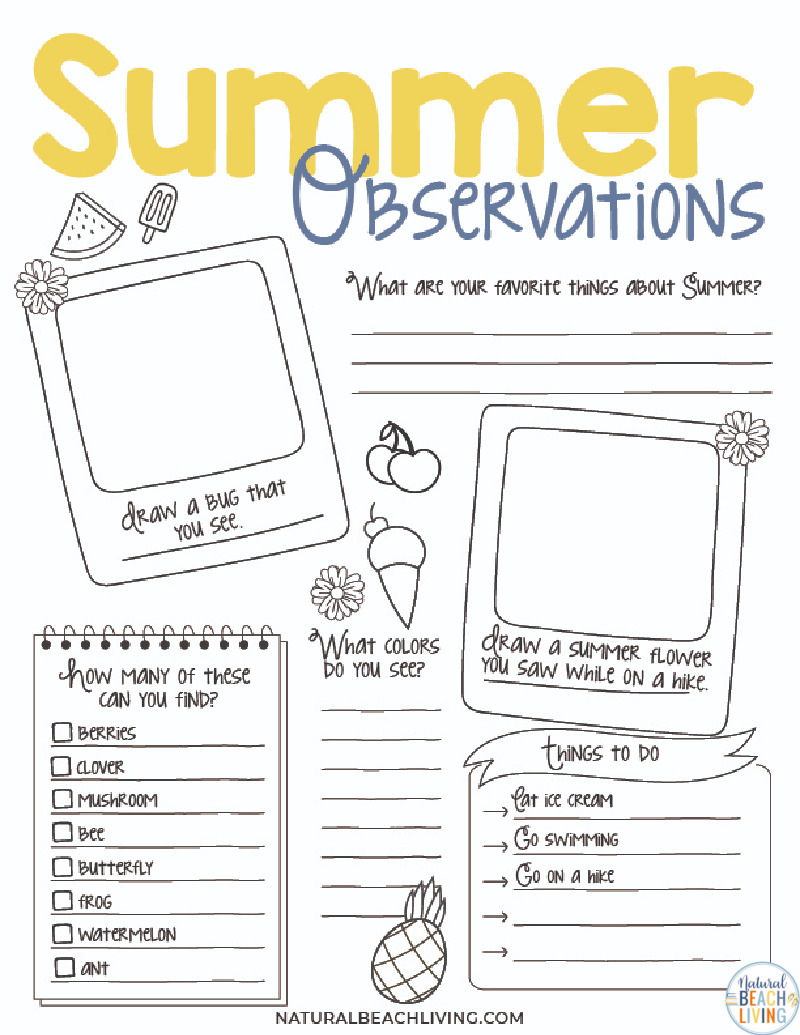 Summer Nature Study for Kids, Studying nature together is a great way to learn about the natural world, the wildlife in your own backyard, and how you can participate in efforts to save local ecosystems. Free Nature Observation Worksheet for home and classroom 