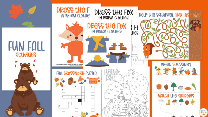 30+ Fall Literacy Activities for Preschoolers and Kindergarten are fun to do and simple to set up. With so many fall preschool ideas you'll have days of creativity, fun and learning! These Fall Preschool Activities include alphabet activities, kids learning activities, free printables for preschool and kindergarten, and activities that Teach skills needed to improve reading and foster a love of reading 