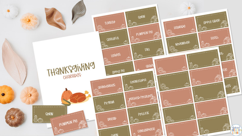 Grab this Thanksgiving Charade Game that includes Ideas for your festive and fun Thanksgiving Day, these funny charades ideas make for fantastic thanksgiving activities for the whole family. Plus, find over 80 more free Thanksgiving printables to enjoy
