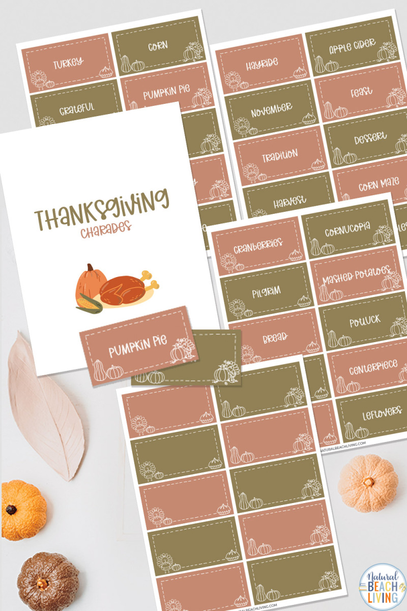 Free Thanksgiving Charades Game Printable the Whole Family Will Enjoy