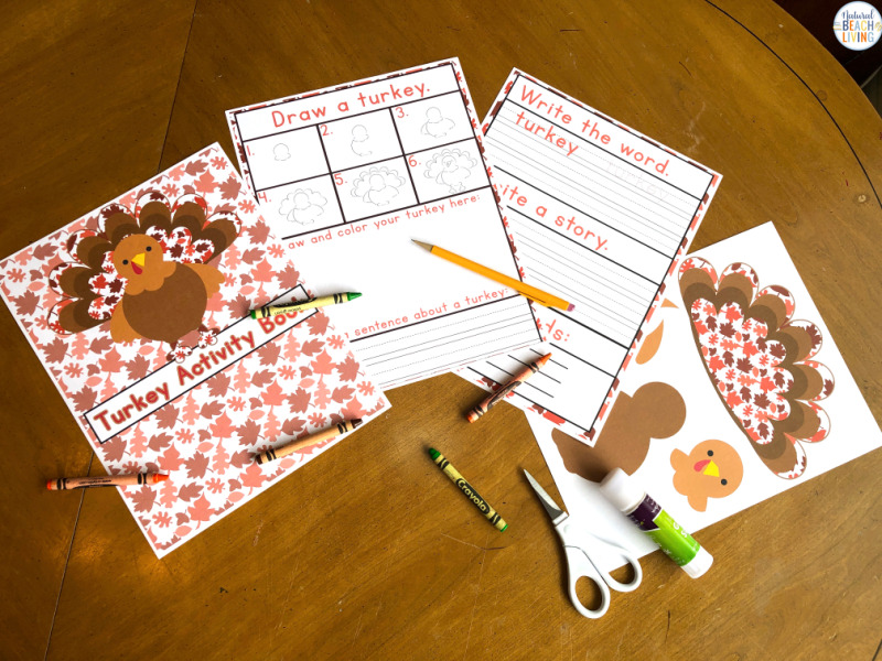 Check out these printable turkey crafts and activities. Plus, get ideas for turkey books your kids will love this year and lots of Thanksgiving activities to enjoy too. Plus, grab this free printable turkey craft template, how to draw a turkey, thanksgiving writing activities, Turkey Crafts, Thanksgiving activities, Turkey Activities for Kindergarten, and more