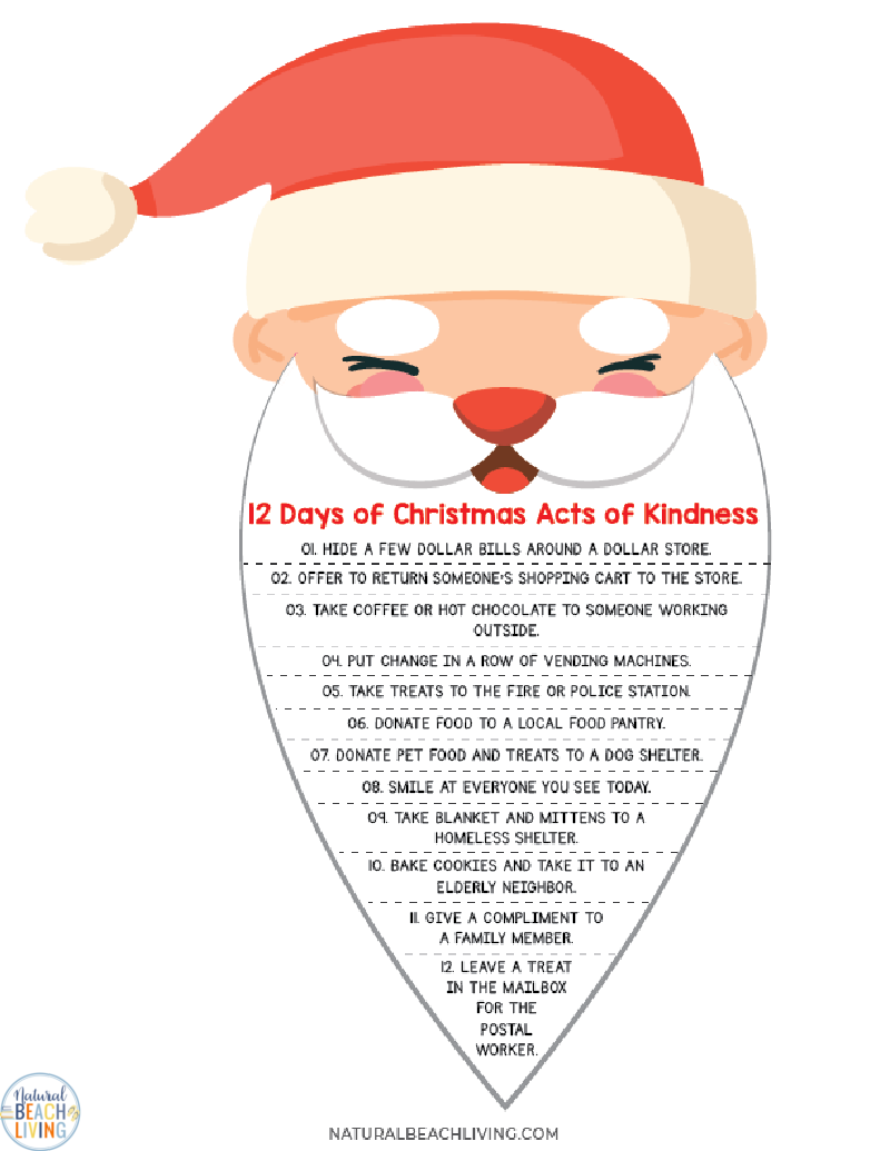 Celebrate this holiday season with the 12 days of Christmas Acts of Kindness, an absolutely adorable Santa themed 12 days of Christmas acts of kindness printable you can use with your kids this year. It’s a great way to encourage kindness for Christmas with kindness activities